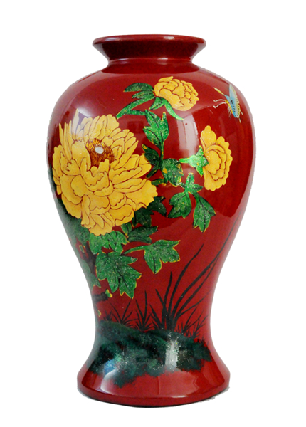 鄱阳脱胎漆器作品-红底牡丹花瓶.jpg