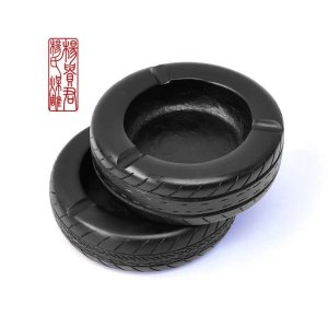 抚顺煤精雕刻 轮胎烟缸（可当砚台） 传统美术 雕塑