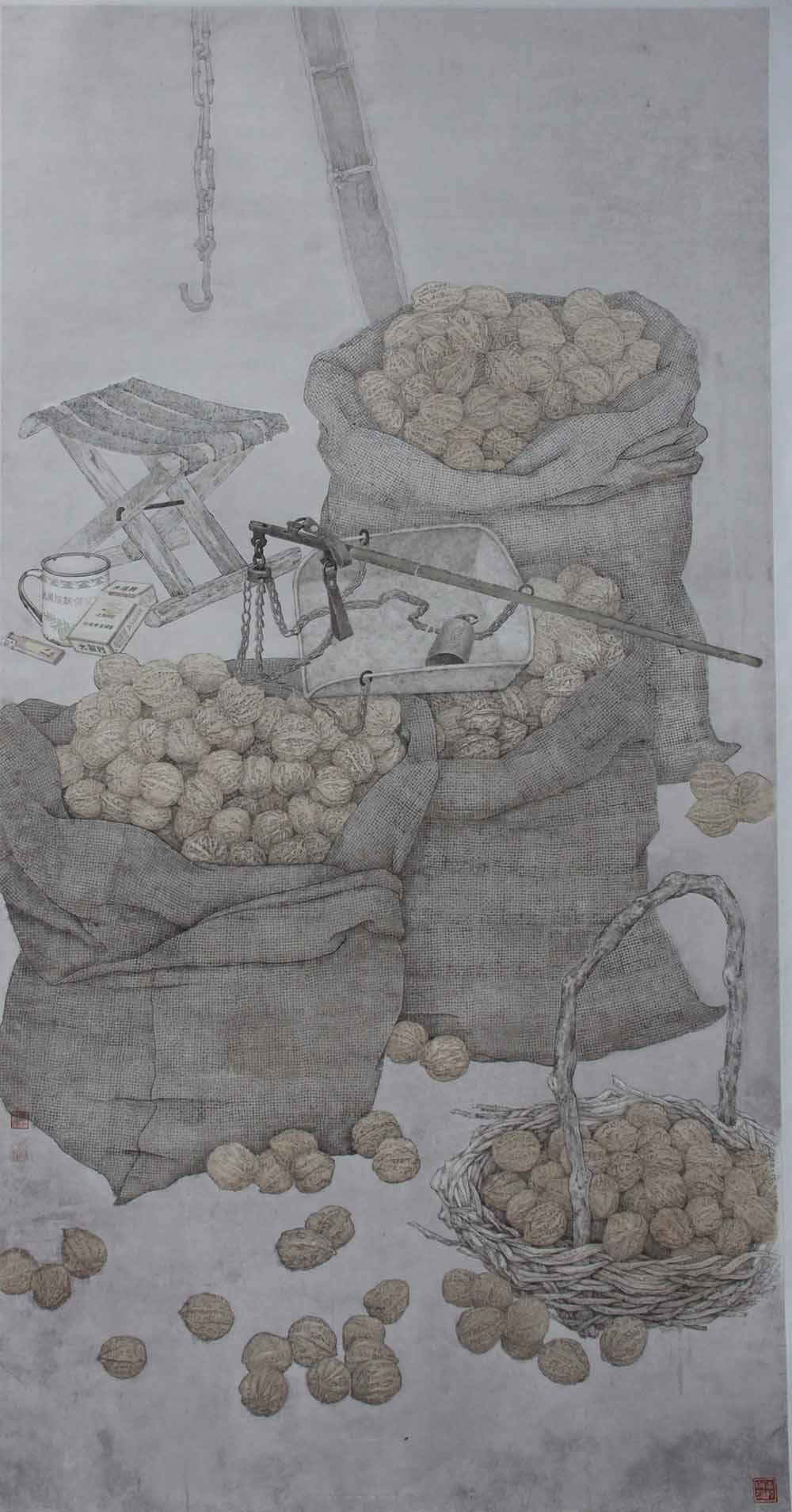 张永涛+国画《核桃》170cmx90cm.jpg