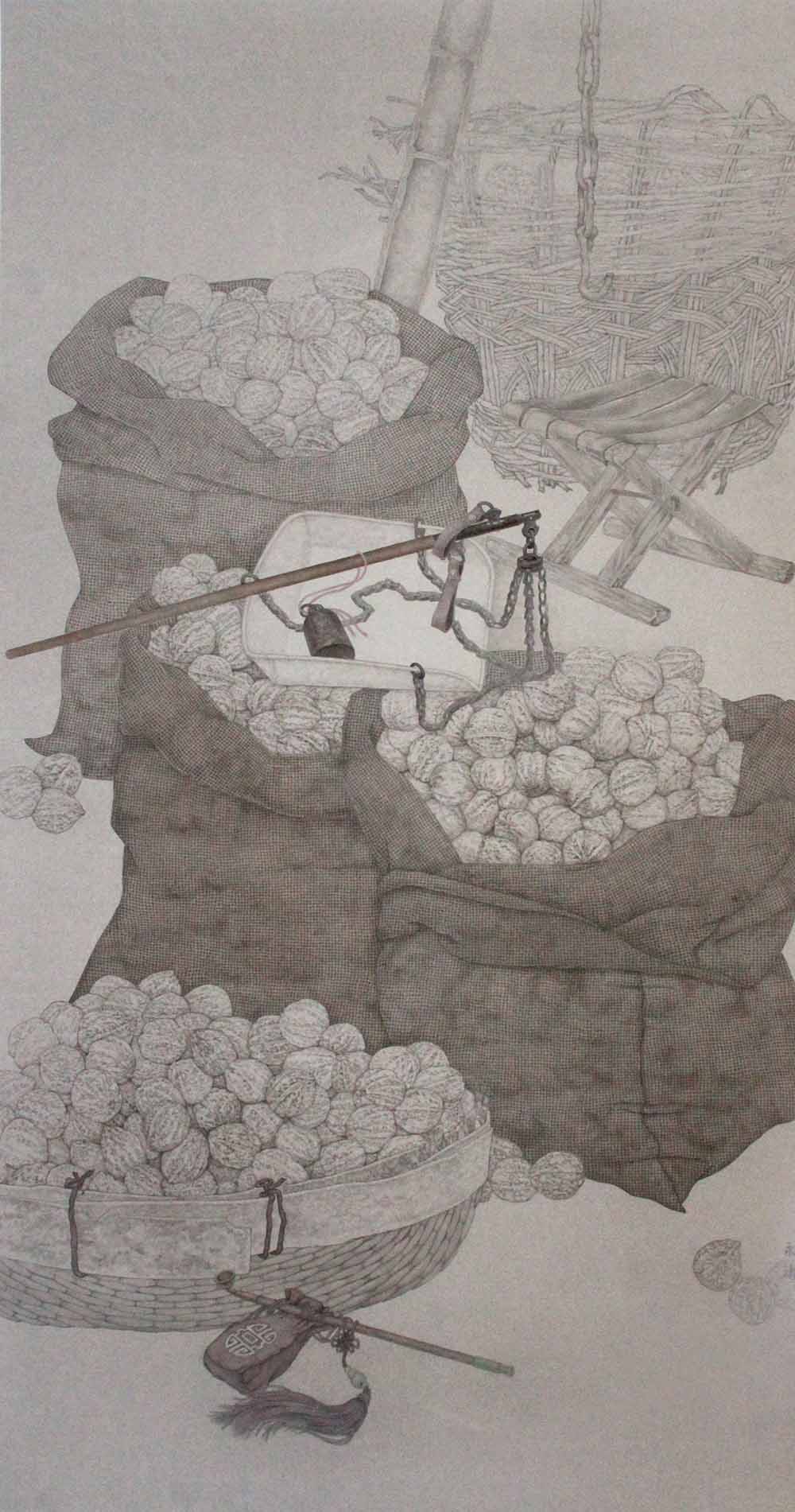 张永涛+国画《核桃之二》170cmx90cm.jpg