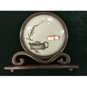 梅花茶壶摆件 苏绣 四...