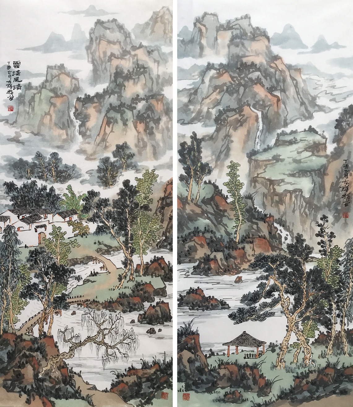 山水两条屏  《云淡风清 》 60×138 cm×2.jpg